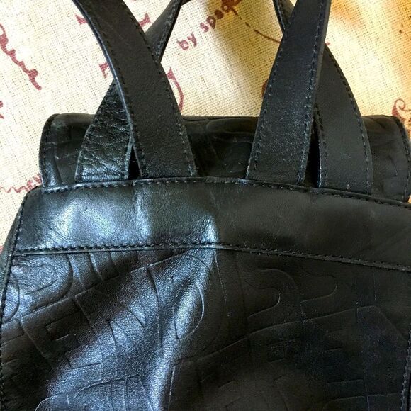 Fendissime Black leather backpack